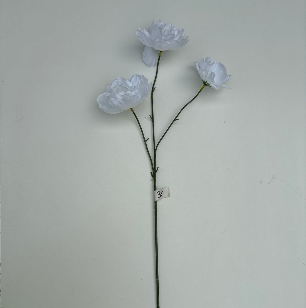 White Silk Peonies (smaller head) - 26"
