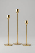 Gold Candle Holders - Set of 3