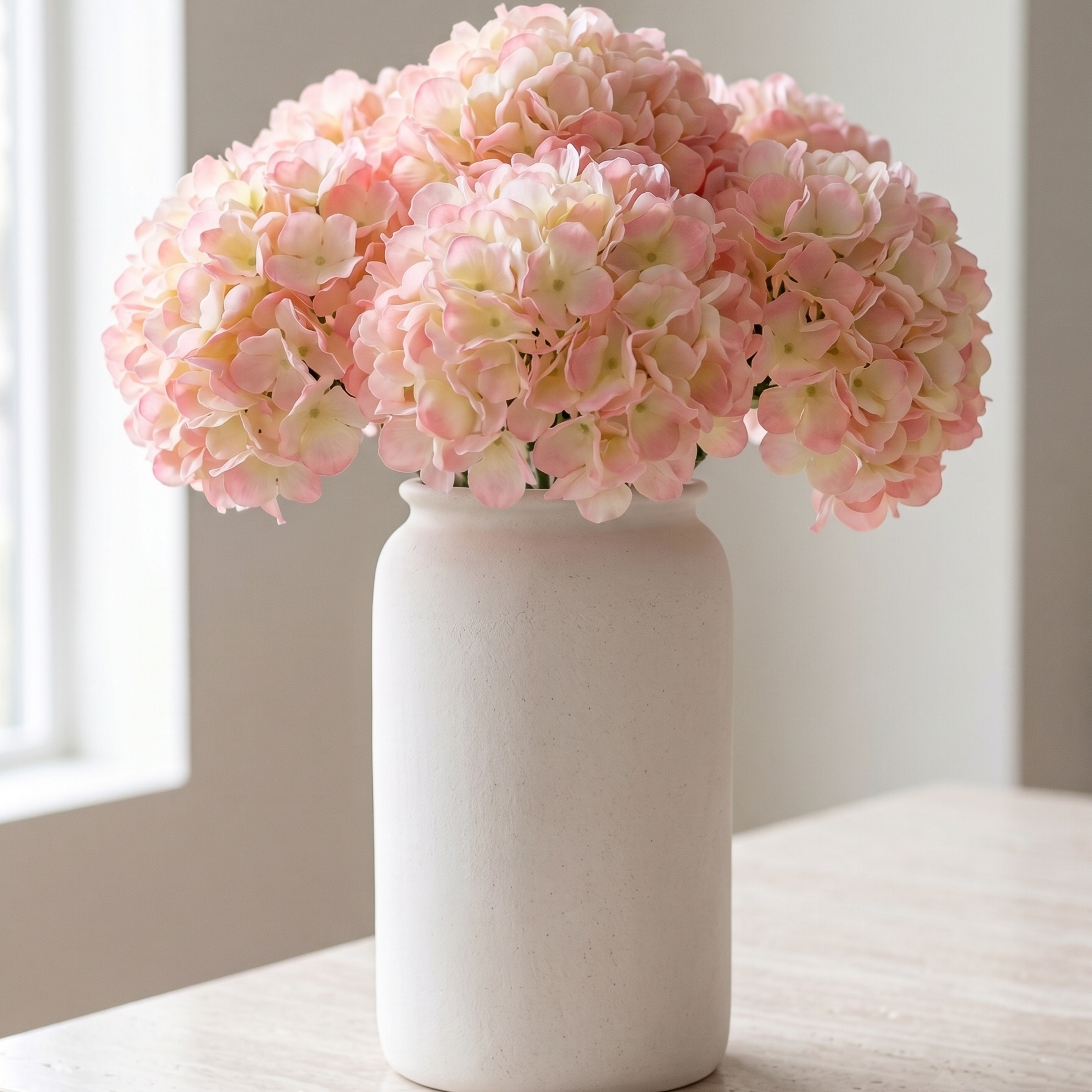 Blush Pink Gradient Silk Hydrangea - 27"