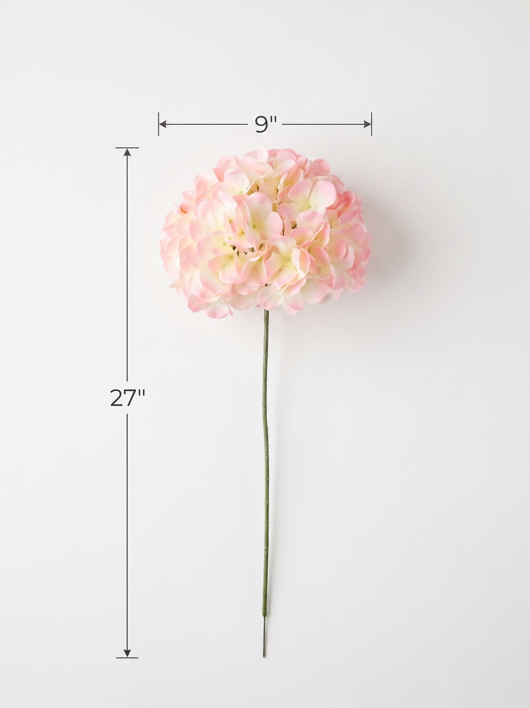 Blush Pink Gradient Silk Hydrangea - 27"