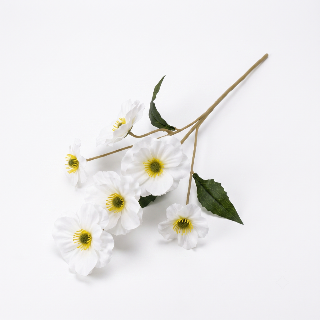 White Silk Anemone - 25"