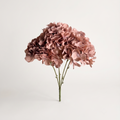 Rosy Brown 5-Head Silk Hydrangea - 20"