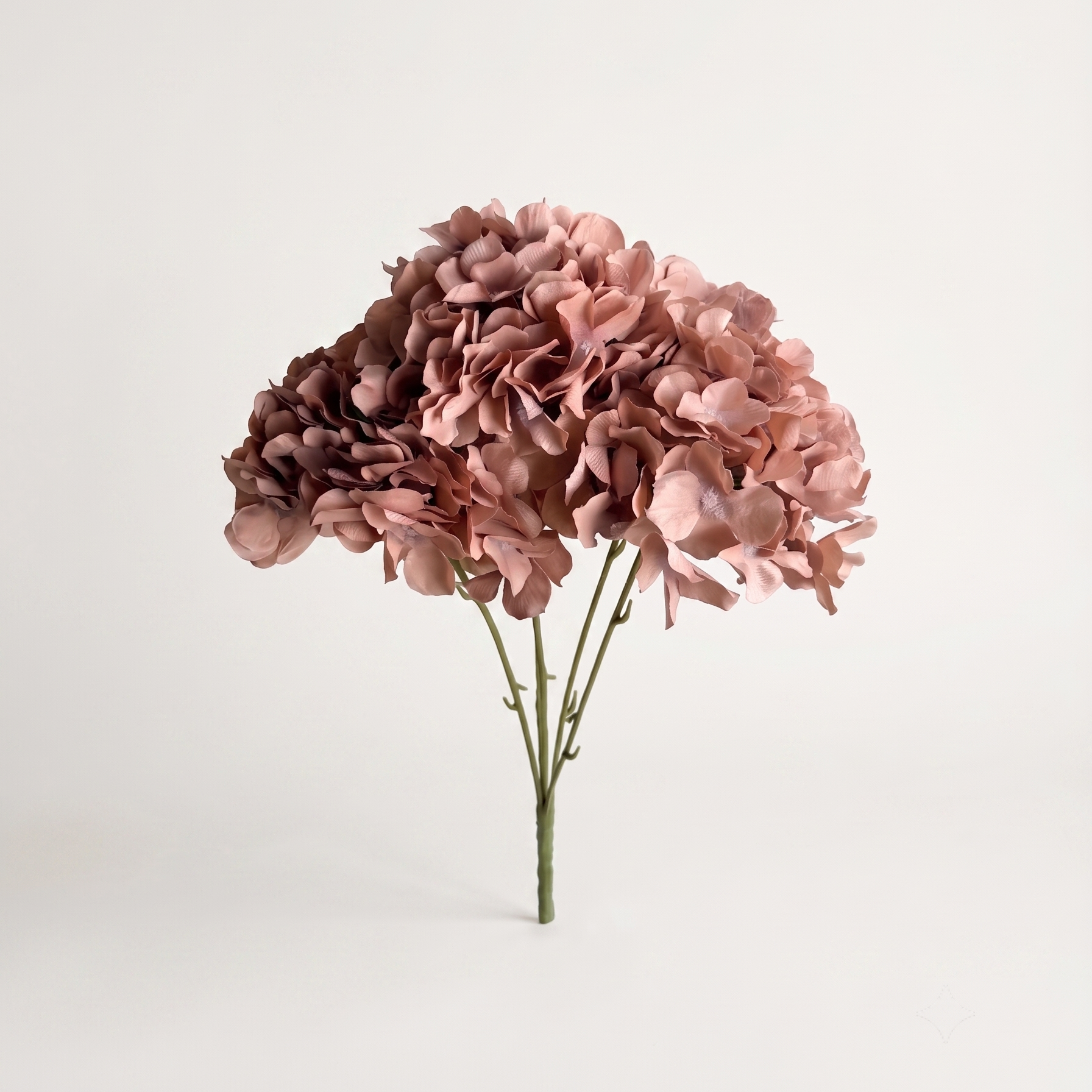 Rosy Brown 5-Head Silk Hydrangea - 20"