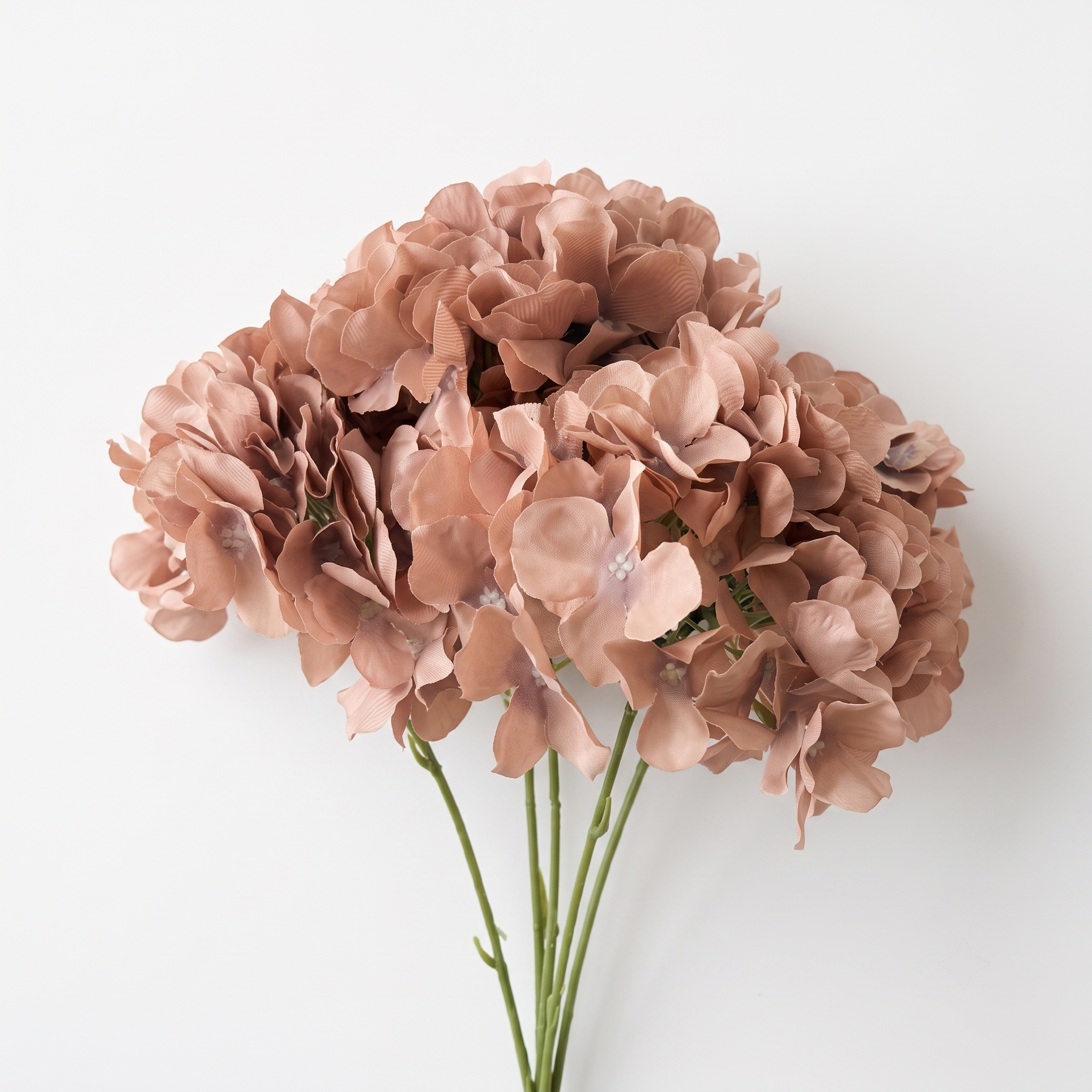 Rosy Brown 5-Head Silk Hydrangea - 20"