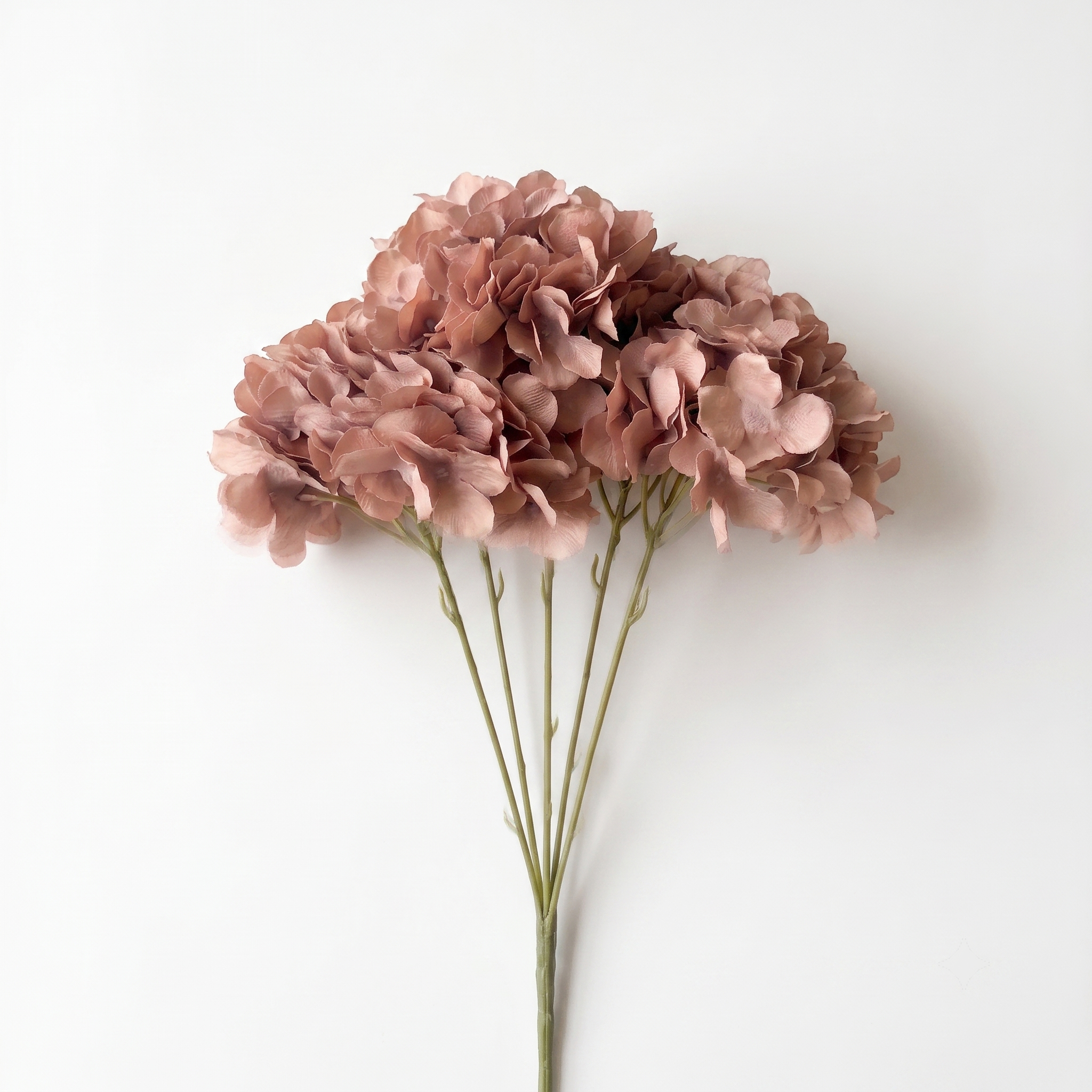 Rosy Brown 5-Head Silk Hydrangea - 20"