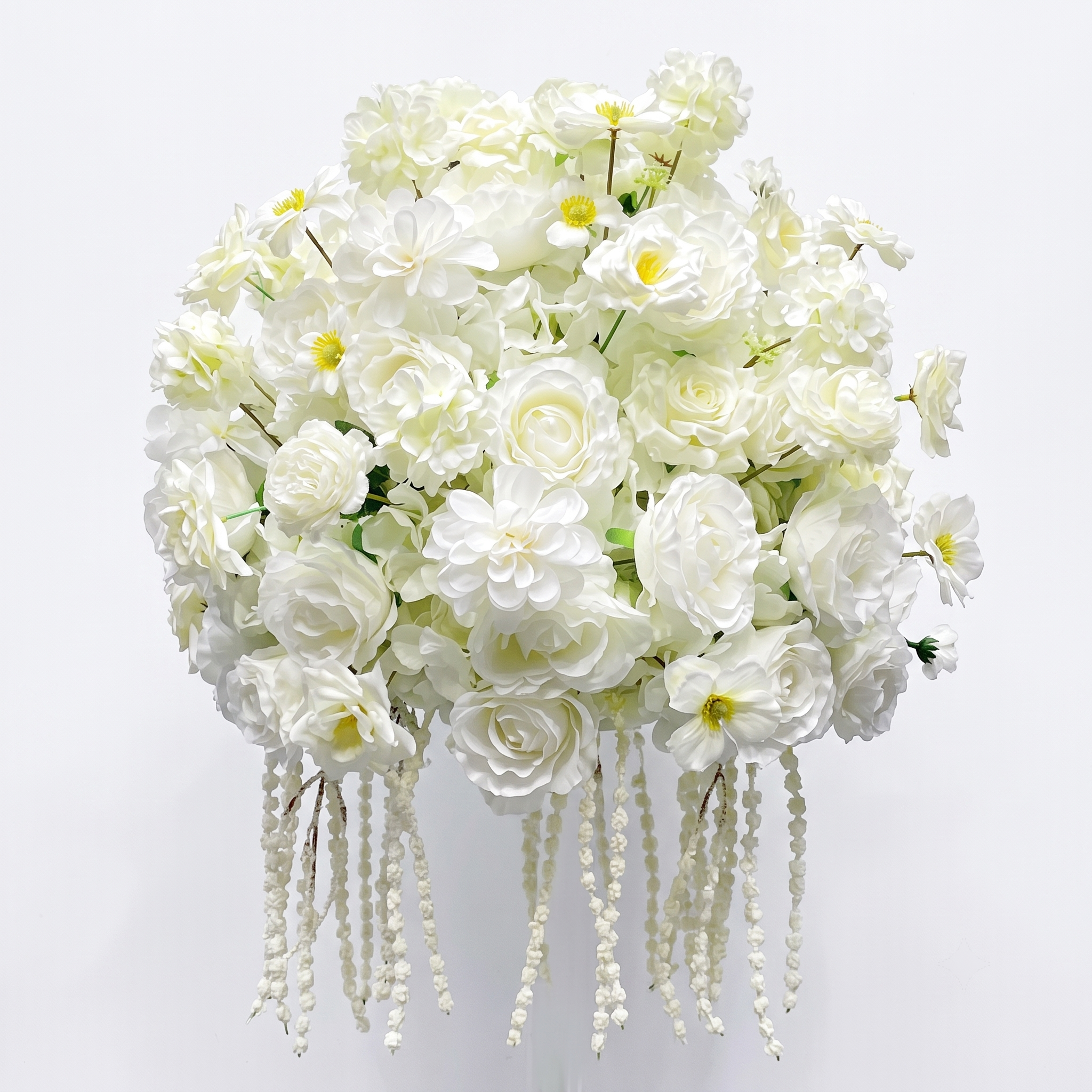 White Rose Daisy Floral Ball - 16" Diameter